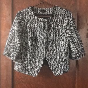 Black Tweed Fly Away Blazer Jacket - M